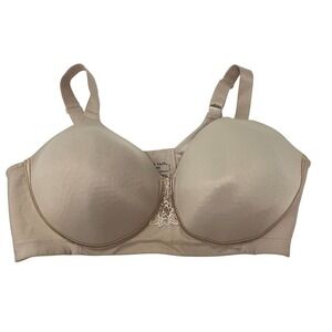 Vanity Fair Womens 40D Lace T-Shirt Bra Tan Full Coverage Underwire Support